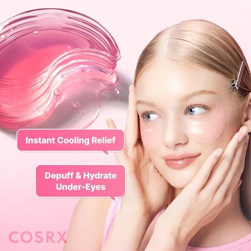 COSRX Pink Peptides Collagen Hydrogel Eye Patches - 60 Count Depuffing Mask