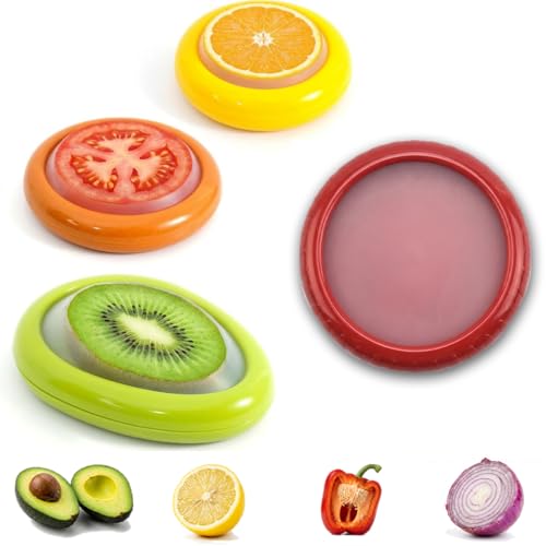 Avocado Saver & Tomato Holder Set - 4 Reusable Food Storage Containers