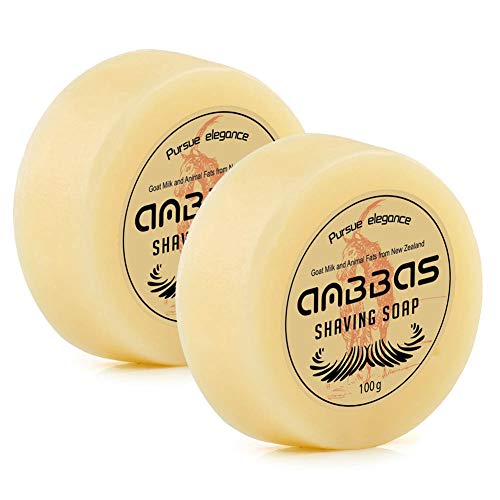 Anbbas Goat Milk Shaving Soap for Men - Traditional Wet Shave, 3.5oz (2 Pack)