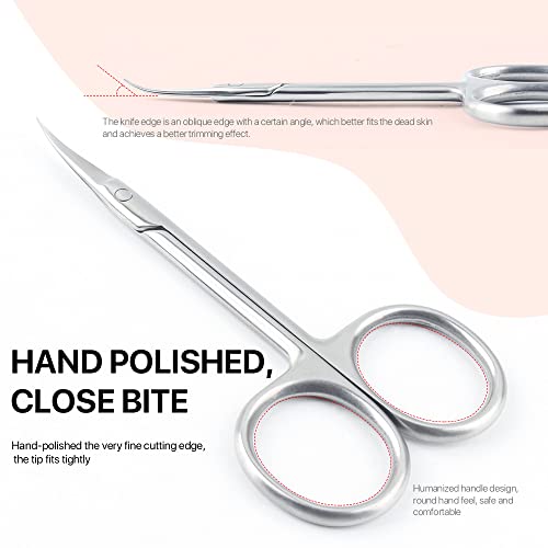 Qunzhao Curved Cuticle Scissors 01 - Stainless Steel Nail Grooming Tool