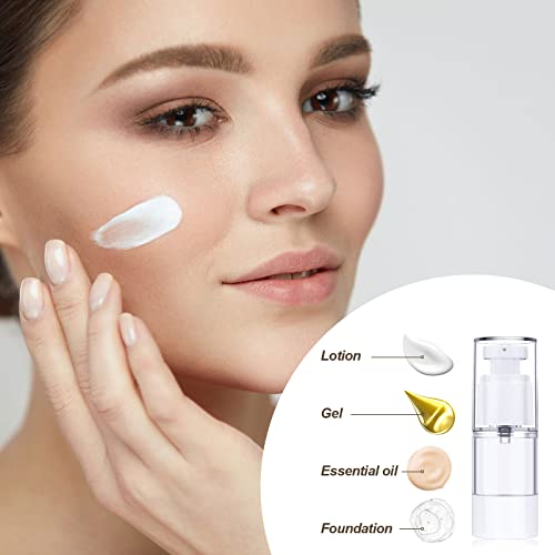 Suclain 12 Pcs 15ml Airless Pump Travel Bottles Refillable Cosmetic Containers