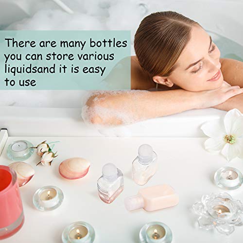 Boao 30-Pack 1 oz Travel Bottles - Refillable Clear Plastic Containers for Shampoo, Lotion, Essential Oils