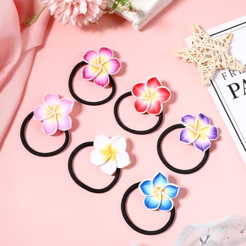 Beaupretty 12-Piece Plumeria Flower Hair Ties for Women and Girls