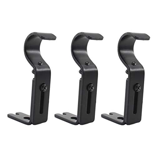 Heavy Duty Adjustable Curtain Rod Brackets - 3 Pack for 1-Inch Rods