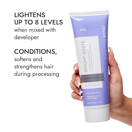 ion Bright White Hair Bleach Creme - Lifts Up to 8 Levels, 10.6 Oz