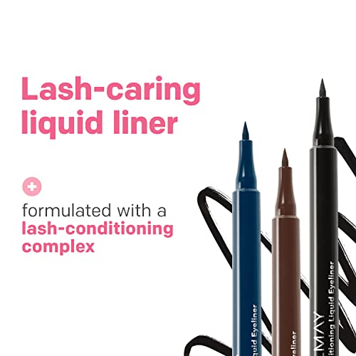 Almay Conditioning Liquid Eyeliner, Waterproof, 30 Navy, 0.03 fl oz (Pack of 2)