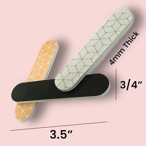 Set of 18 Dual-Sided Nail Files - Heavy & Medium Grit, TSA Approved