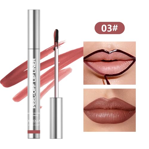 BANGFENG 4Pcs Waterproof Peel Off Lip Liner Stain Set - Long-Lasting, Smudge-Proof, Vegan Matte Tint