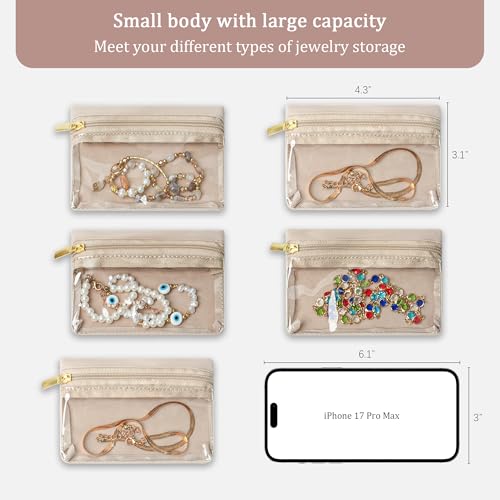 KarSyon Jewelry Travel Pouch Case - 8 Velvet Zipper Pouches