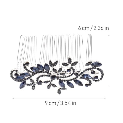 Elegant Blue Rhinestone Wedding Hair Comb for Brides & Bridesmaids