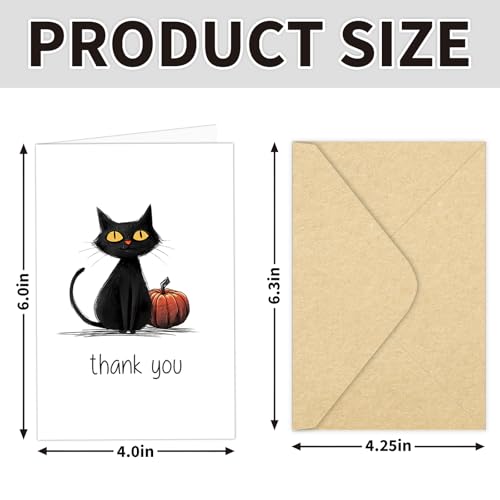 Halloween Thank You Cards - Pack of 24 Spooky Designs with Envelopes
