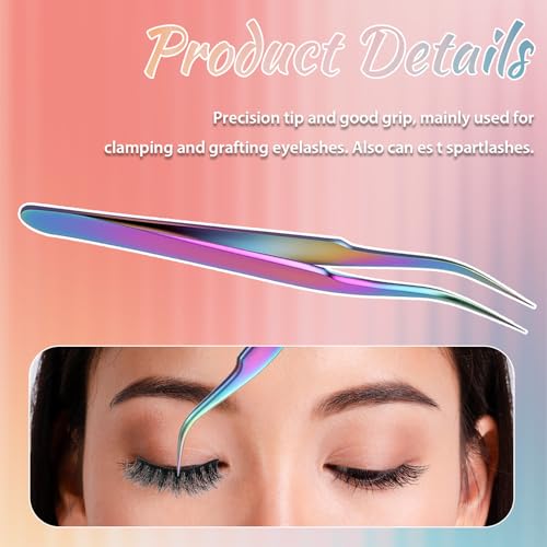 2PCS Precision Eyelash Extension Tweezers Set - Stainless Steel