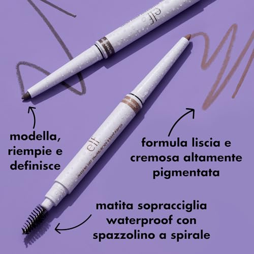 e.l.f. Waterproof Brow Pencil - Neutral Brown, Dual-Ended, Pack of 2