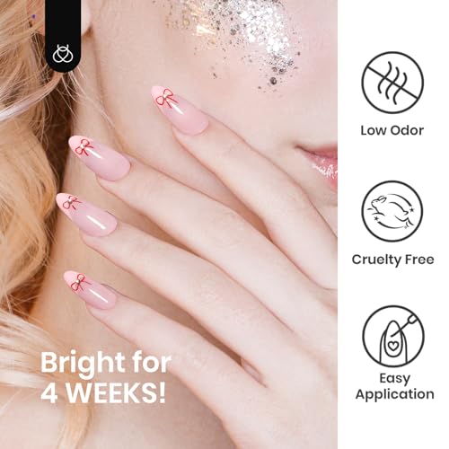 Beetles Gel Nail Art Polish Set D Multicolor 6 pcs French Tip & Glitter Liners