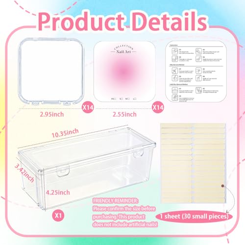 15-Piece Press-On Nail Storage Organizer Set with Display Cases