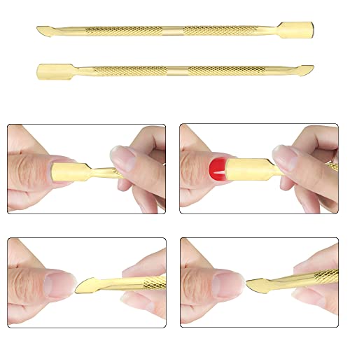 Gold Cuticle Trimmer & Pusher Set - Stainless Steel Nail Tools