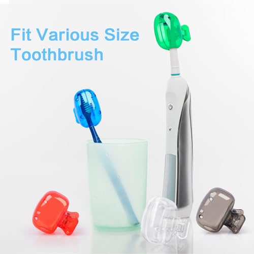 6 Pack Portable Toothbrush Covers - Colorful Travel Protectors