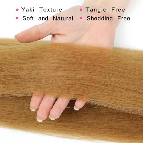 Pre-Stretched Honey Blonde Braiding Hair Extensions - 34 Inch, 6 Packs