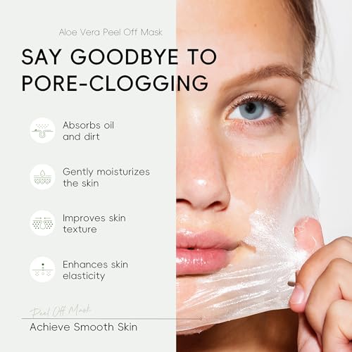 Aloe Vera Gel Peel Off Mask - Hydrating Face Mask for All Skin Types, 1.76 Oz