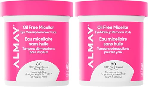 Almay Oil Free Micellar Eye Makeup Remover Pads - 80 Count (Pack of 2)