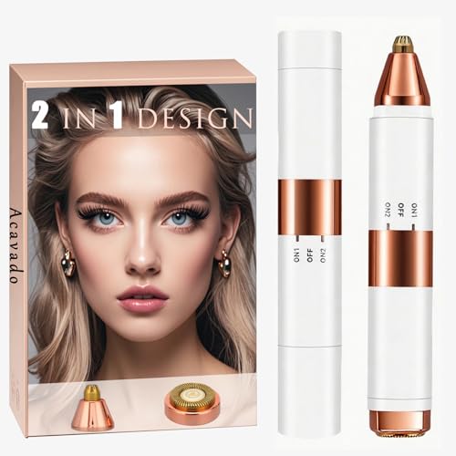 Acavado 2-in-1 Eyebrow & Facial Hair Remover for Women, Painless & Portable
