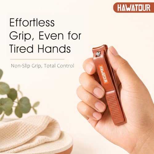 HAWATOUR 4-Piece Professional Nail Clipper Set - Terracotta Red
