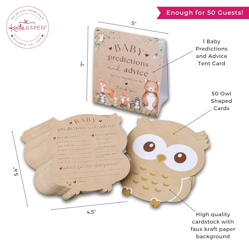 Baby Shower Advice Cards Set of 50 - Woodland Animal Theme