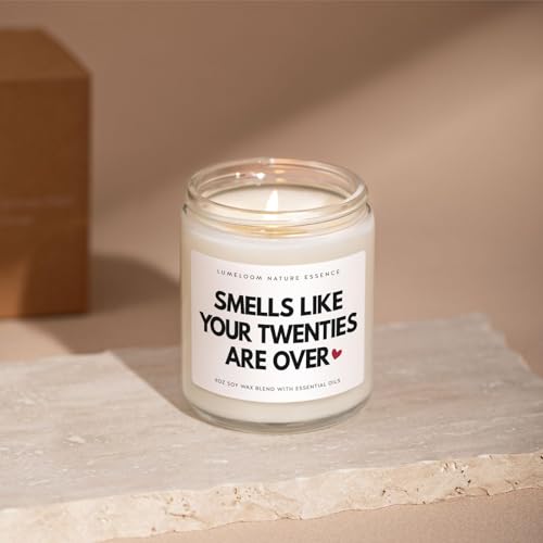 LUMELOOM Lavender Scented Soy Wax Candle - 30th Birthday Gift