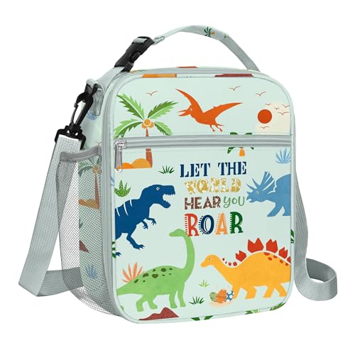 Clastyle Dinosaur Insulated Lunch Bag for Kids - Green Cooler Tote