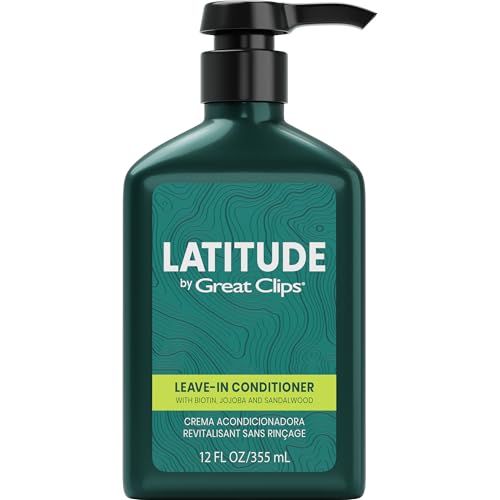 New & Improved Latitude Men's Leave-In Conditioner 12oz - Hydrating Hair Treatment with Biotin & Jojoba