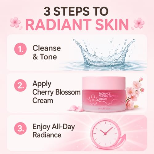 esfolio Cherry Blossom Nourishing Cream - Lightweight Daily Moisturizer 2.82 Oz