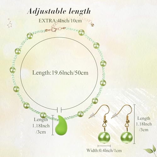 Green Princess Tiara Jewelry Set for Costumes Halloween Role Play Women