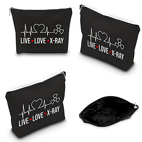 Live Love X-Ray Makeup Bag, Radiology Tech Gift Zipper Pouch