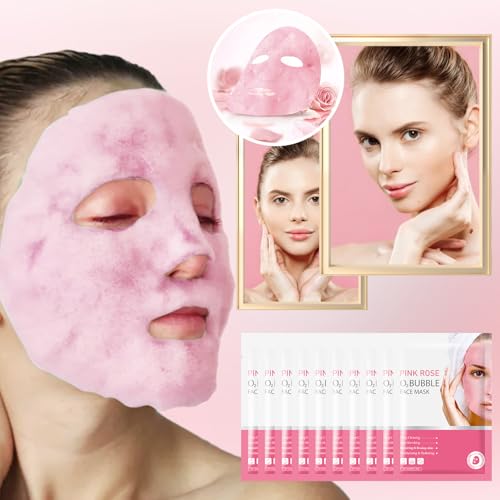 GUOYAOLIFU Rose Bubble Face Mask Sheet Hydrating Deep Cleansing Skin Care for Women