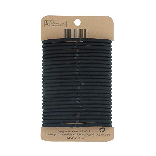Large No-Metal Elastic Hair Ties for Thick Hair - 24 Count