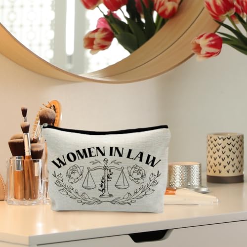 Women in Law Makeup Bag - Lawyer Gifts for Women, Law School Graduation Gift, Cosmetic Pouch