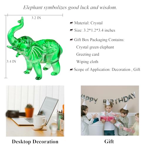 Crystal Elephant Figurine - K9 Glass Home Decor Statue