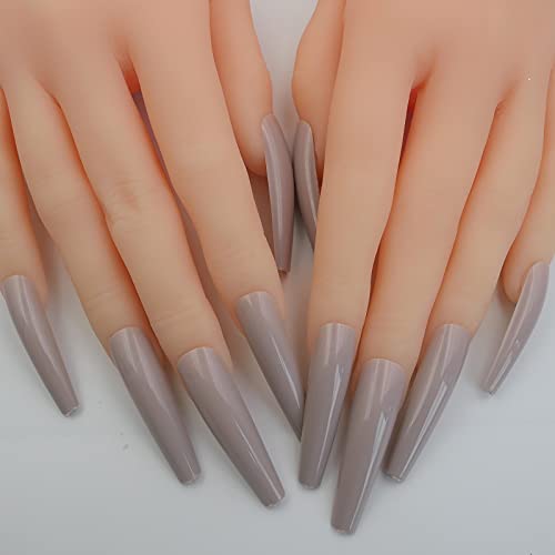 LuckForever Extra Long Coffin Nail Set XL Ballerina 120pc ABS Press On Nails