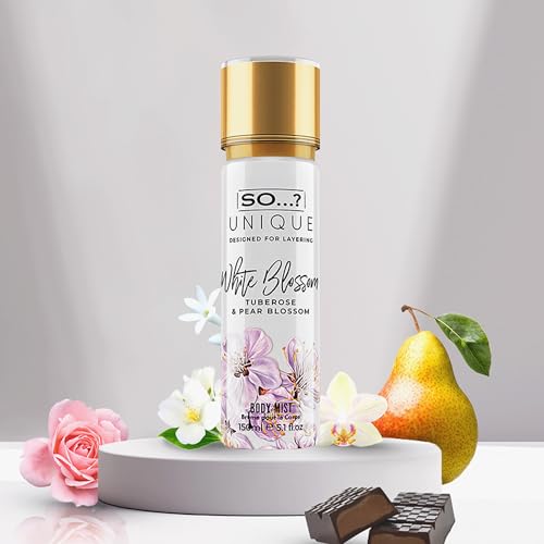 So...? Unique White Blossom Body Mist - Floral Vanilla Perfume for Women, 5.1 oz