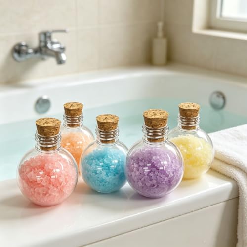 Mini Plastic Potion Bottles with Corks - 100ml Set of 12