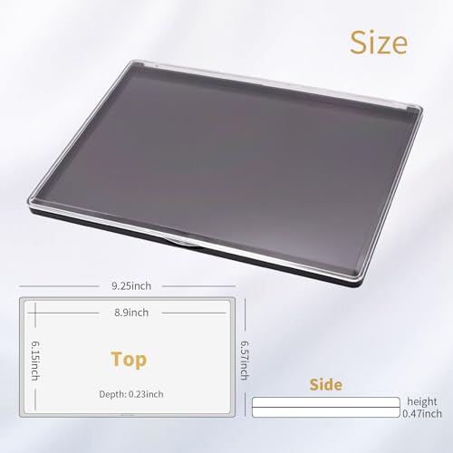 AJLTPA XL Large Magnetic Makeup Palette 9.25x6.57in with Clear Top & 40 Metal Stickers