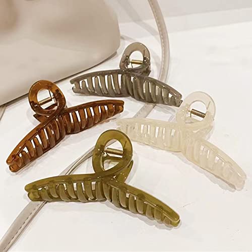 Large Jelly Hair Claw Clips Set for Thick Hair - 4 Pcs