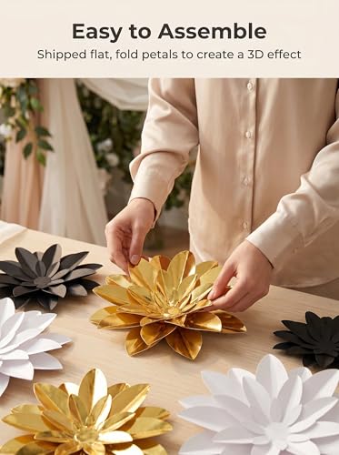 3D Paper Flower Wall Decor Set - Wedding & Party Centerpieces (Pack of 9)