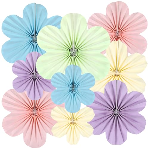 9PCS Pastel Paper Flowers Decoration Set for Classroom & Parties