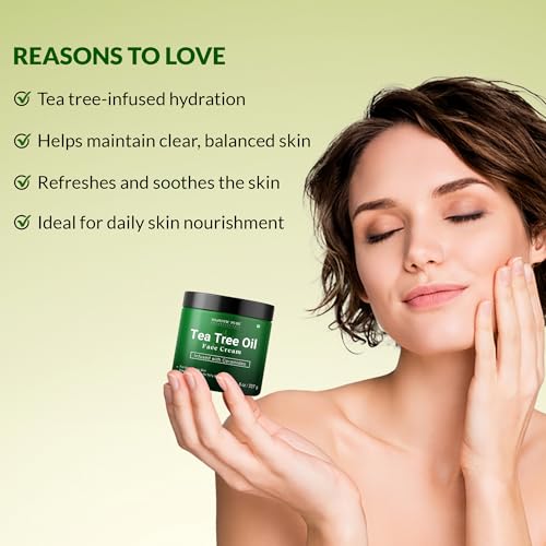 Majestic Pure Tea Tree Face Cream - 8 Oz for Deep Moisturization