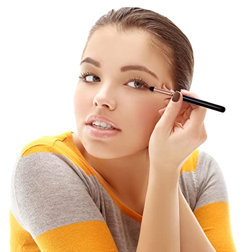 UorPoto 10Pcs Eyeliner Smudge Brush Set Black - Reusable Makeup Tool for Eyeliner, Eyebrow & Eyeshadow
