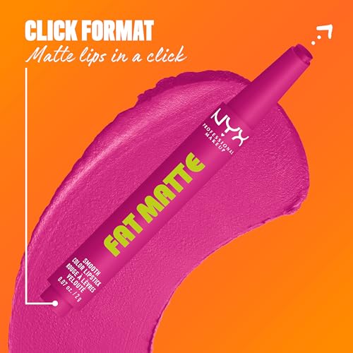 NYX Fat Matte Lipstick - Fluffy Fuchsia, Vegan & Long Lasting