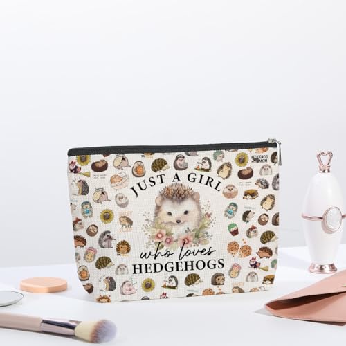 Hedgehog Makeup Bag for Women Girls, Cute Cosmetic Pouch Gift