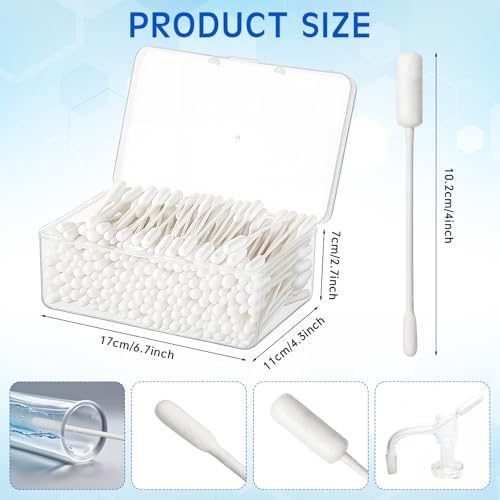 Lounsweer 200pcs Long Cotton Swabs with Storage Case – 4" XL Double-Headed