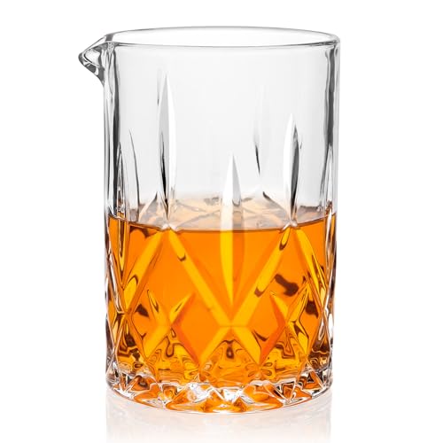 Crystal Mixing Glass 18.5oz - Lead-Free Bartender Cocktail Jug